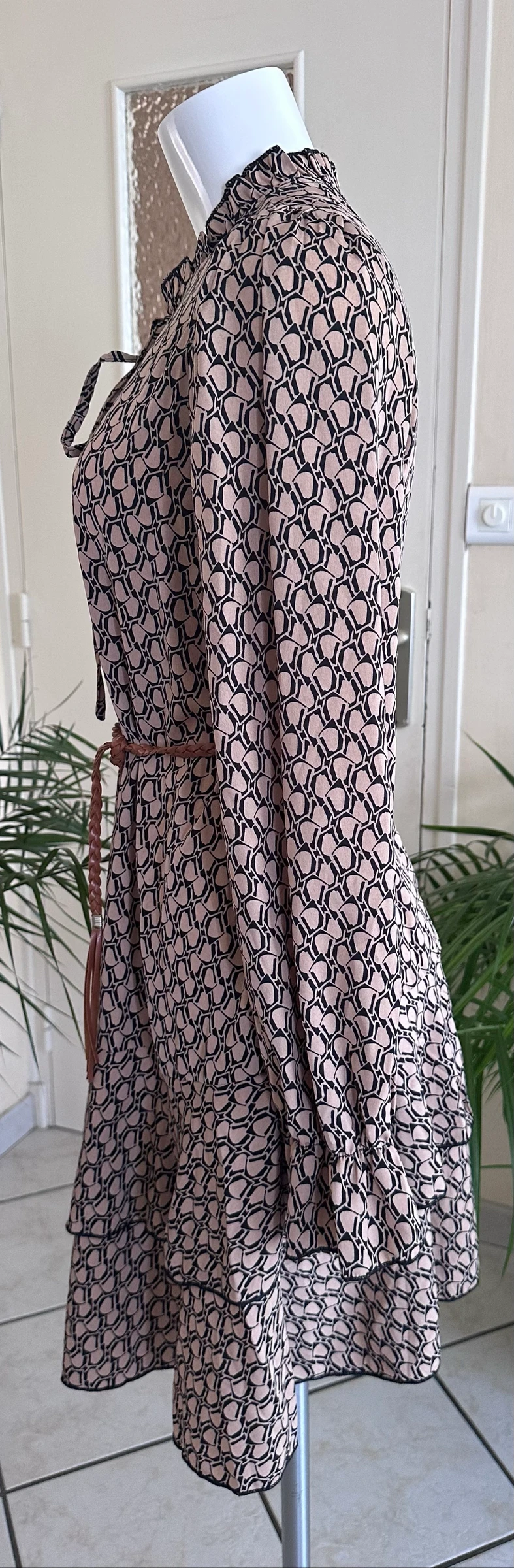 Fluid dress NEW printed black & brown – Size 38/40 – photo 9